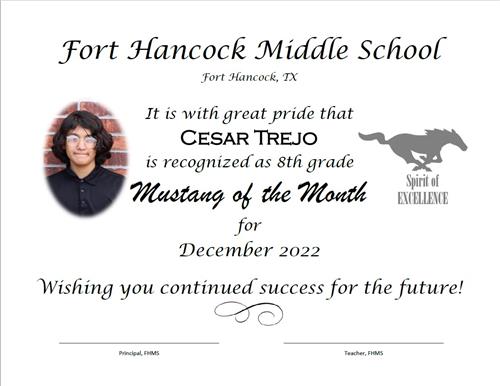 Cesar Trejo 8th Grade